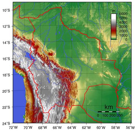 Grande detallado mapa físico de Bolivia Bolivia América del Sur