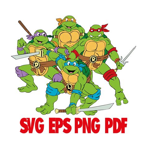 Teenage Mutant Ninja Turtles Clipart Turtles Svg Digital Etsy