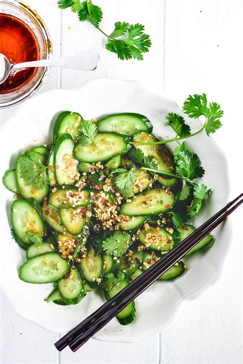 japanese cucumber salad sunomono made with soy sauce vinegar and a touch of sugar and spice