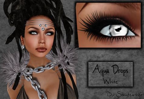 Second Life Marketplace Songfeather Aqua Drops Super Realism White Eyes