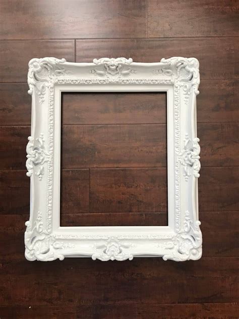 16x20 Wedding White Frame Baroque Mirror Shabby Chic Frame Canvas
