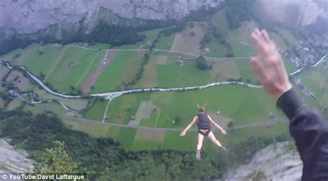 Adrenaline Junkie Does Naked Base Jump In Switzerland Daily Mail Online