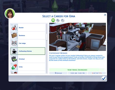 Coffeeshop Worker Career Mod Sims 4 Mod Mod For Sims 4