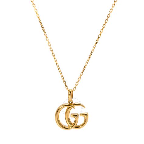 Gucci Gg Running Yellow Gold Small Double G Pendant Necklace