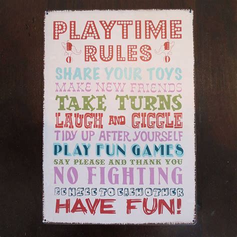 Vintage Playtime Rules Playroom Rules Playroom Ideas Funny Stocking