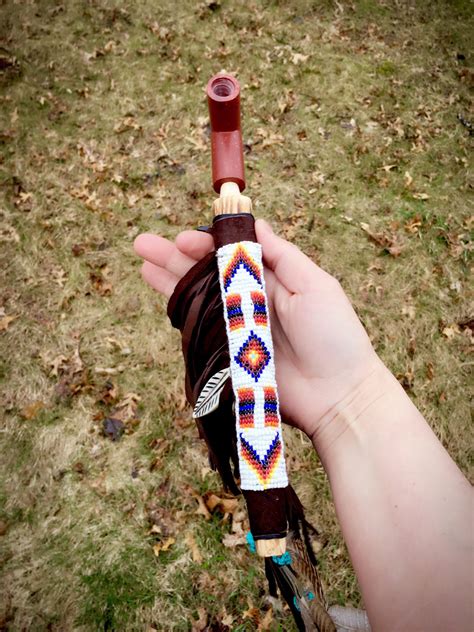 Authentic Native American Peace Pipe Complete With Buckskin Carrying