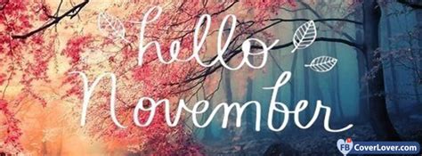 Hello November Leaves Seasonal Facebook Cover