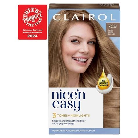 Clairol Nicen Easy Hair Dye 7cb Dark Champagne Blonde Hair Superdrug