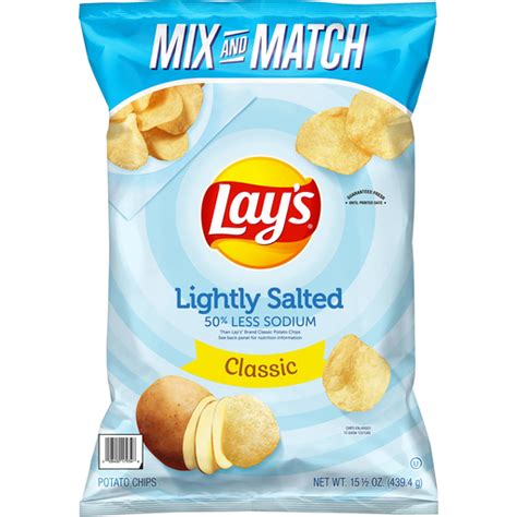 Lay S Lightly Salted Classic Potato Chips 15 5 Oz Snacks Chips