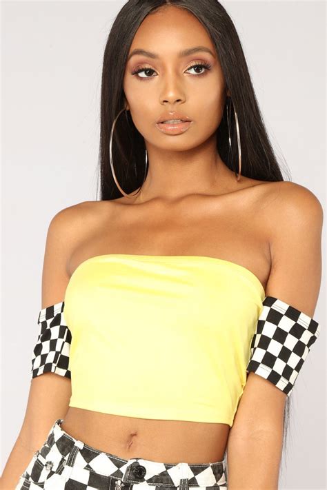 Check This Out Crop Top Yellow Crop Tops Fashion Tops