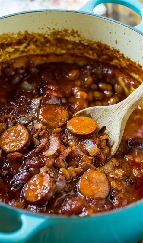 Baked Beans With Smoked Sausage Spicy Southern Kitchen Recipe In