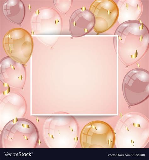 Background With Balloons And Confetti Royalty Free Vector Birthday