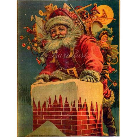 Large Vintage Santa Claus Print By Hayes Lithographing Co 1910 Sold On