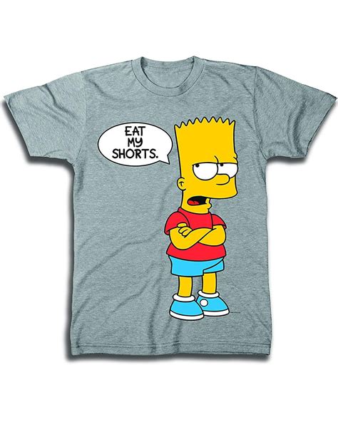 The Simpsons Mens Bart Simpson Classic Shirt Simpsons Eat My Shorts
