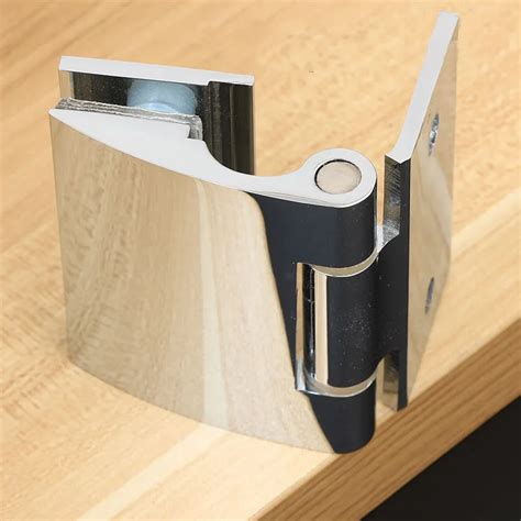High Quality 4pcs Brass Frameless Shower Glass Door Hinges 90 Degree Wall To Glass Out Opening
