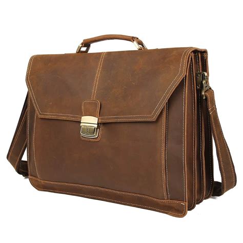 Leather Laptop Briefcase Mens For Work 156 Inch Laptop Briefcase