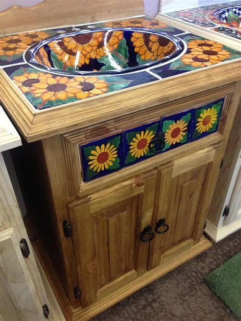 As with any handcrafted item, our mexican ceramic sinks will have small variations in color, design, size, and weight. Rustic Bathroom Vanity with Talavera Mexican Tile Vanity ...