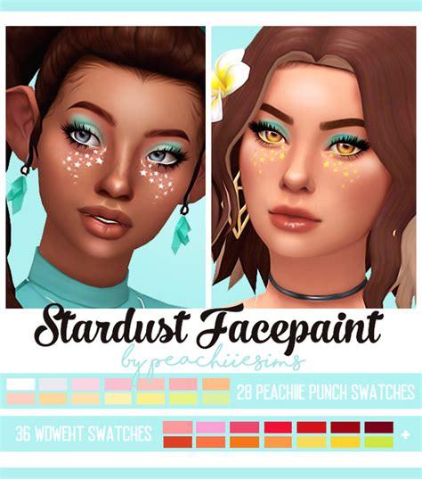 Stardust Facepaint Peachiiesims On Patreon Makeup Cc Sims 4 Cc