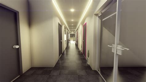 Artstation Visualization Of Hotel Corridor Lighting 062018