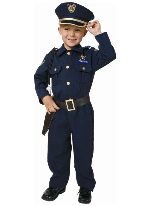 Kids Deluxe Police Uniform Costume Child Cop Or Police Officer Costume
