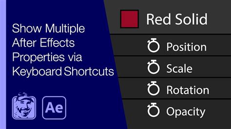 Show Multiple After Effects Properties Via Keyboard Shortcuts Youtube