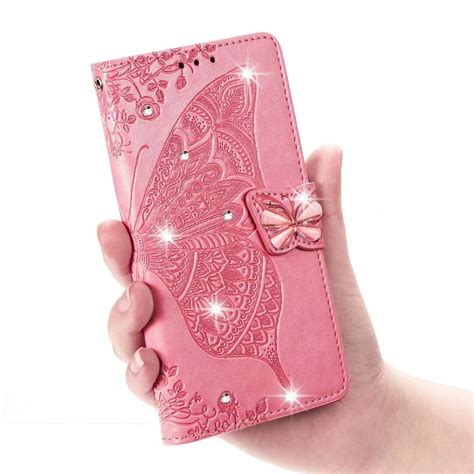 Butterfly Bling Leather Flip Wallet Stand Case For Alcatel Tcl A3x A3