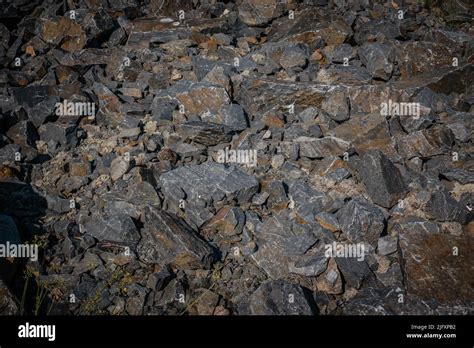 Black Rocks In Sudbury Ontario Canada The Rocks Were Stained Black