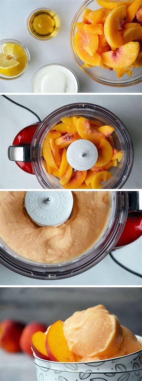 Food And Drink 5 Minute Healthy Peach Frozen Yogurt Recipe