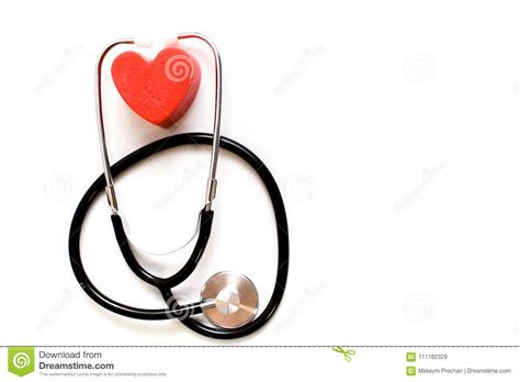 Red Heart And A Stethoscope On Desk Stock Image Image Of Closeup