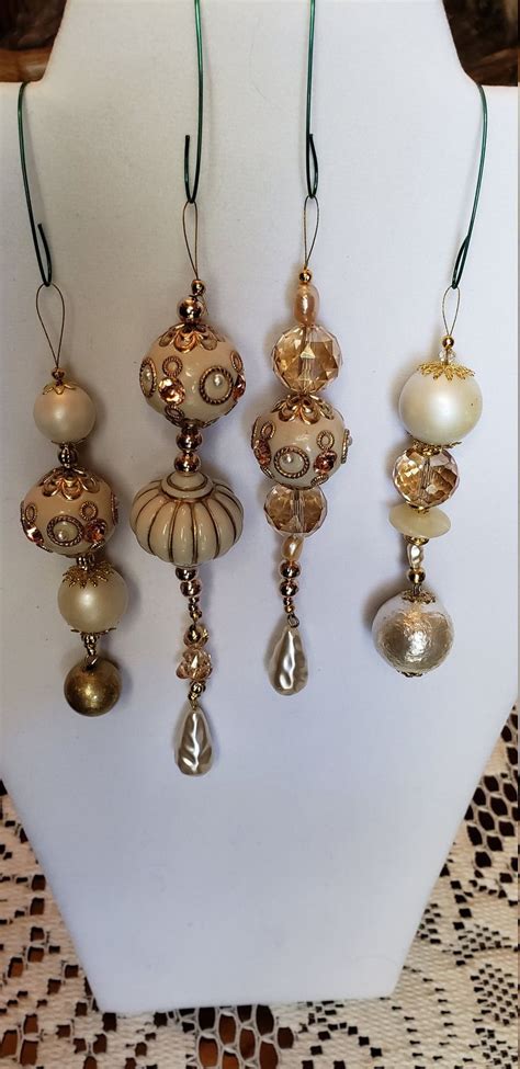Jewelry Inspired Christmas Ornaments Set Of 4 By Jenksjewels On Etsy