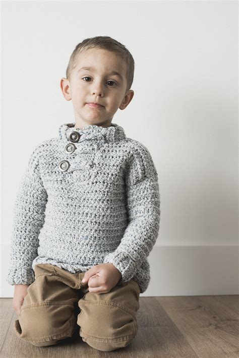 Toddler Boy Crochet Sweater Free Crochet Pattern — Megmade With Love