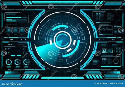 Abstract Technology Future Interface Hud Control Panel Design Stock