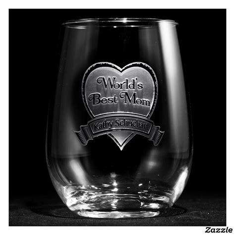 Best Mom Personalized Stemless Wine Glass Etched Wine Glasses Etched Glassware Personalized