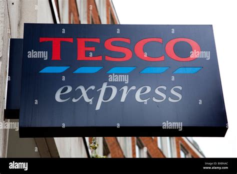 Logo On A Store Of The Supermarket Chain Tesco Tesco Express London