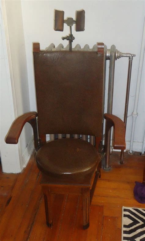 Antique Wd Allison Mission Style Fully Adjustable Oak And Leather