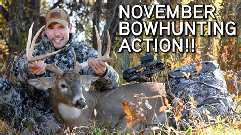 Big Iowa Buck In Rut November Bowhunting Action Youtube