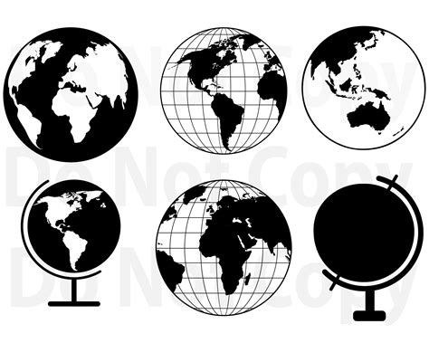 Globe Svg Bundle World Map Svg File For Cricut Earth Svg Etsy Australia