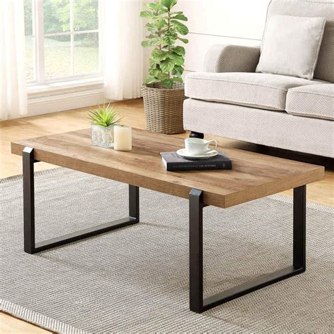 Rustic Coffee Tables Cheap Gray Rustic Coffee Table With Metal Base