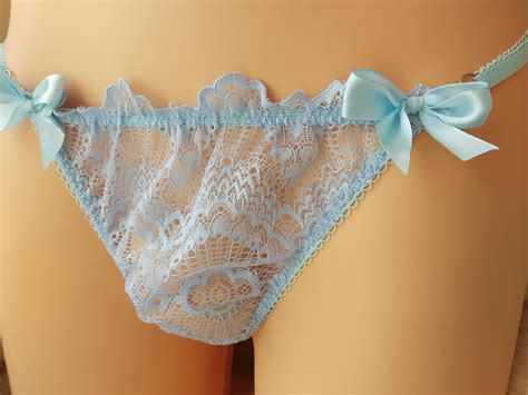 Mens Lace G String Sissy Pouch G Thong Panties Sheer Etsy