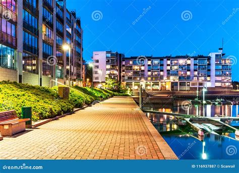 Modern Residential District Real Estate Stock Image Image Of Night