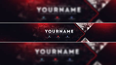 Youtube Header Template Gaming Youtube Banner Template Psd 2017