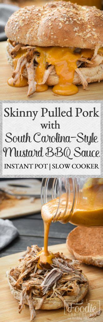 When cool enough to handle, shred meat with fork. Healthy Pulled Pork with Mustard BBQ Sauce {Instant Pot ...