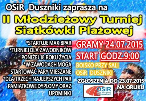 II Młodzieżowy Turniej Siatkówki Plażowej turnieje plażówki Duszniki