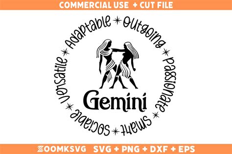 Gemini Svg Zodiac Svg Cut File Graphic By Zoomksvg · Creative Fabrica