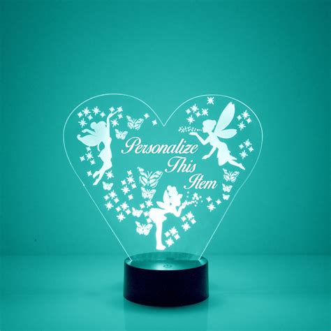 fairy night light custom engraved night lamp personalized etsy