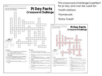 Browse a gerat selection of 252 or 500 piece jigsaw puzzles. Pi Day Crossword Puzzle Challenge by The Positive Math ...