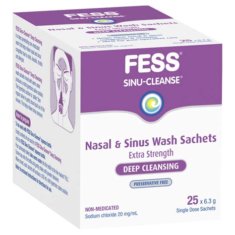 fess sinu cleanse deep cleansing nasal and sinus wash sachets 25 x 6 3g amals discount chemist