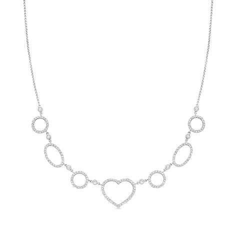C 1990 Vintage 190 Ct Tw Diamond Heart Necklace In 18kt White Gold