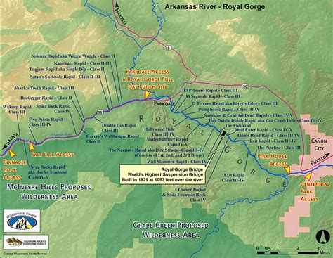 Arkansas River Map Royal Gorge Section Colorado