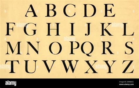 Alfabeto romano mayúscula A Z Fecha Circa 1900 Fotografía de stock